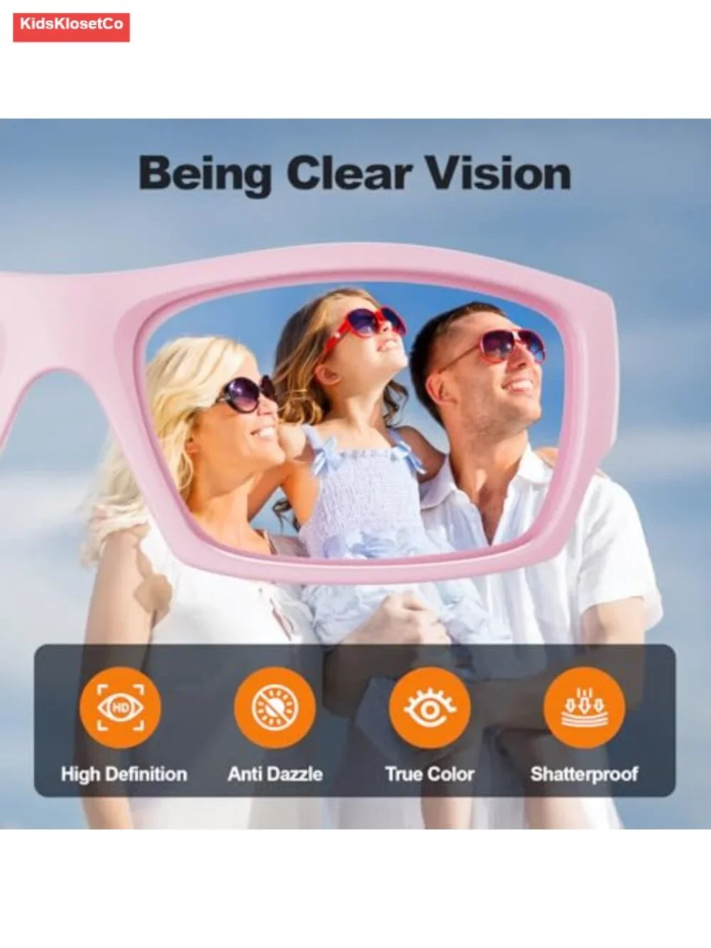 Kids Polarized Unbreakable Flexible Sports Sunglasses TPEE Frame